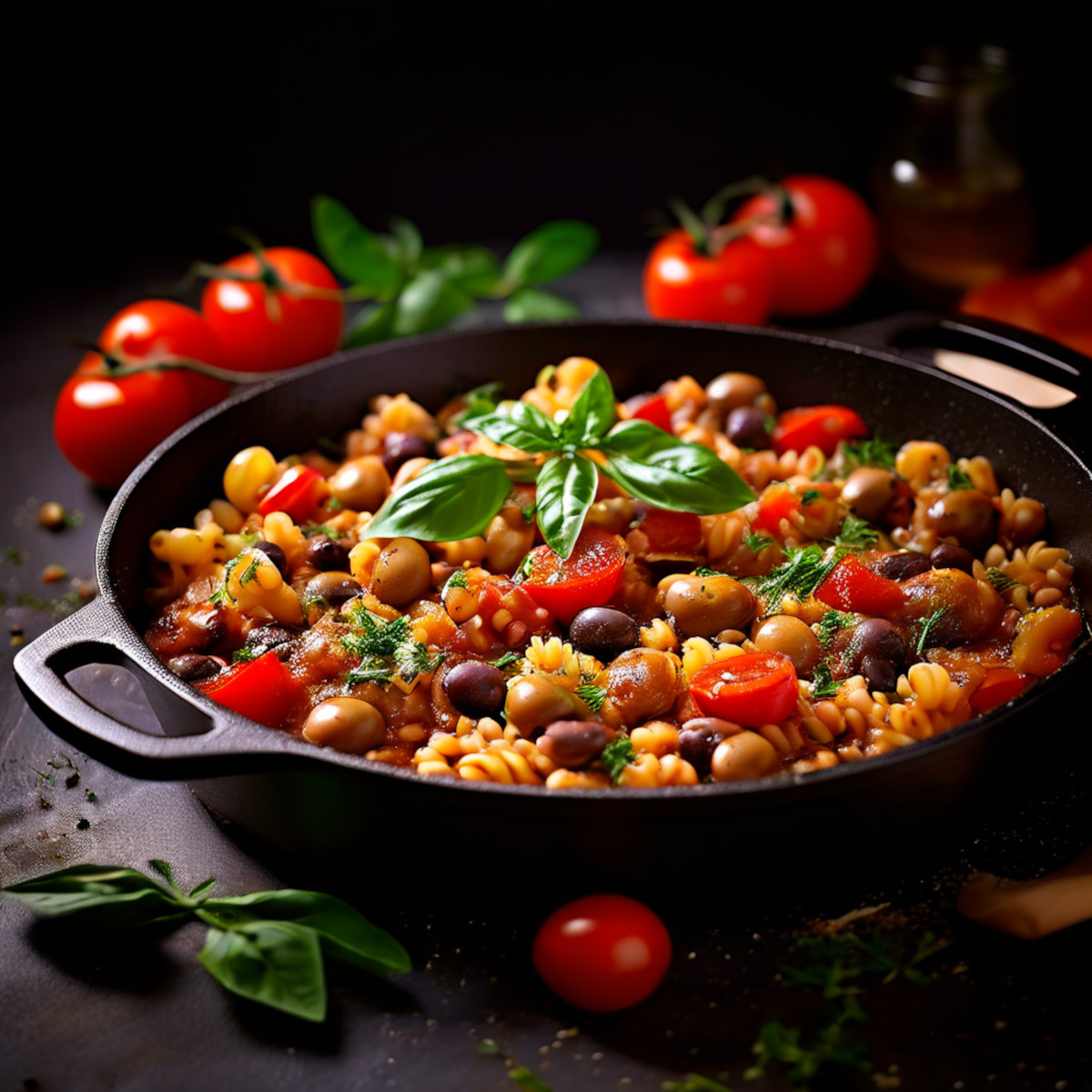 One pot coquillettes au thon, tomates et olives - Recette rapide