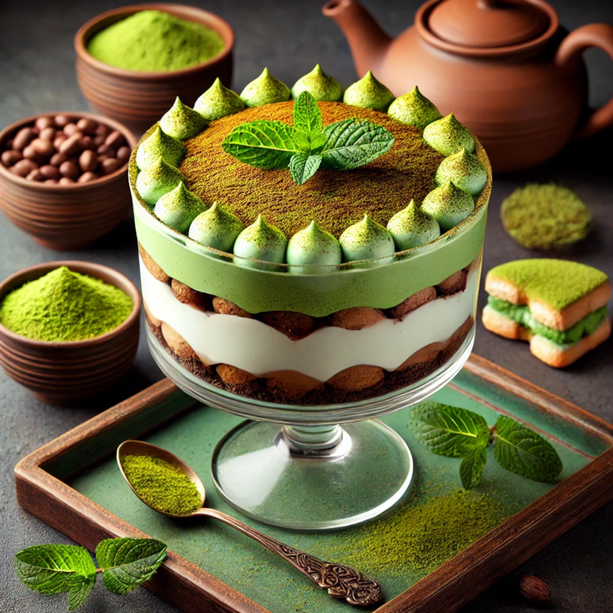 Tiramisu revisité au matcha et cacao : fusion gourmande italienne