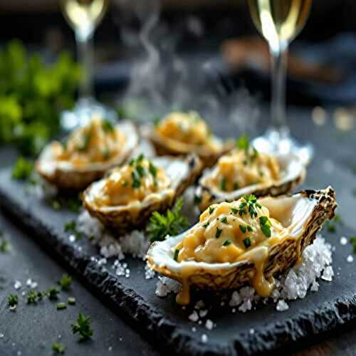 Huîtres gratinées au champagne - une recette festive et raffinée