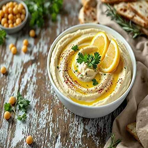 Houmous express au citron - prêt en 5 min chrono