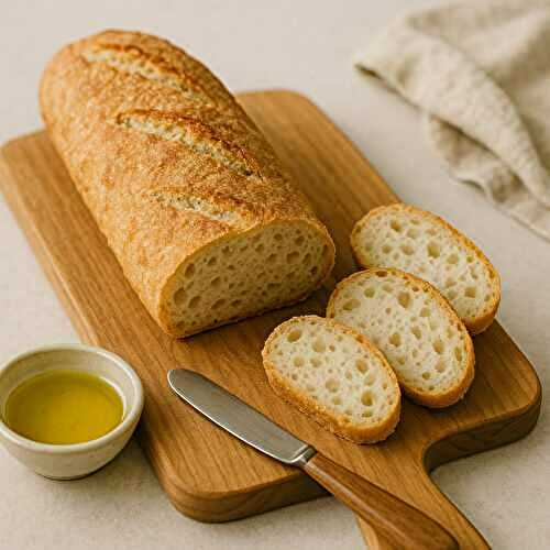 Baguette sans gluten croustillante à la farine de riz.