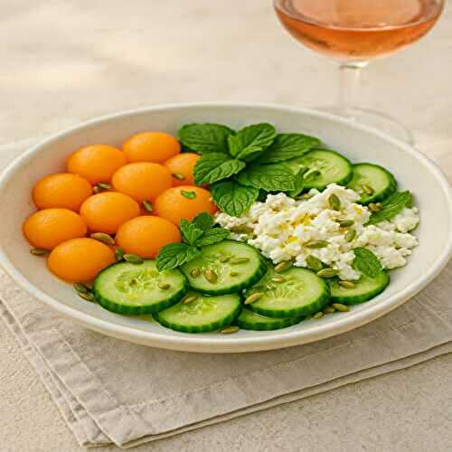 Salade melon concombre feta : fraîcheur express en 10 minutes
