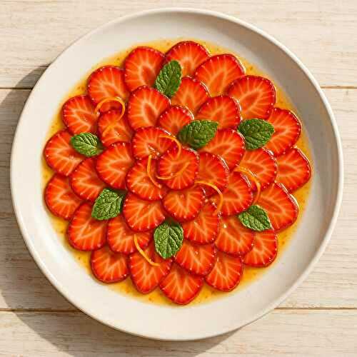 Carpaccio de fraises : dessert d’été ultra frais en 10 min