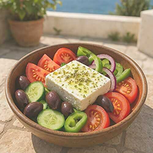 Salade grecque express prête en 10 min - fraîche et authentique