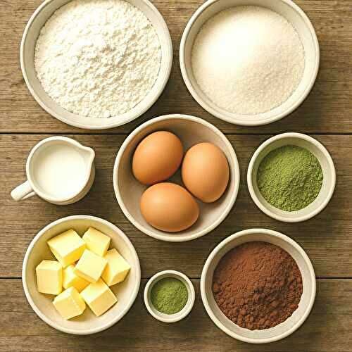 Cake matcha cacao marbré facile et healthy