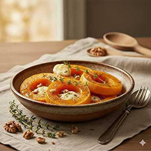 Butternut rôti au chèvre et miel - recette végétarienne d’automne