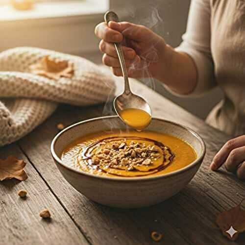 Velouté de potimarron aux noisettes vegétalien crémeux & healthy