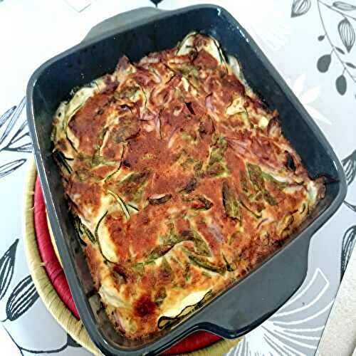 Gratin de courgette au air fryer curry-basilic
