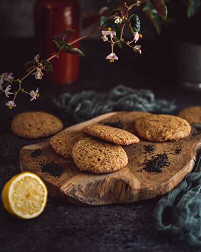 Cookies au citron, pavot et poudre d'amande