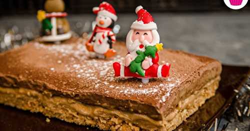Dessert de Noël - Entremets au chocolat et praliné aux noisettes sur base biscuitée - Foodista Challenge #25