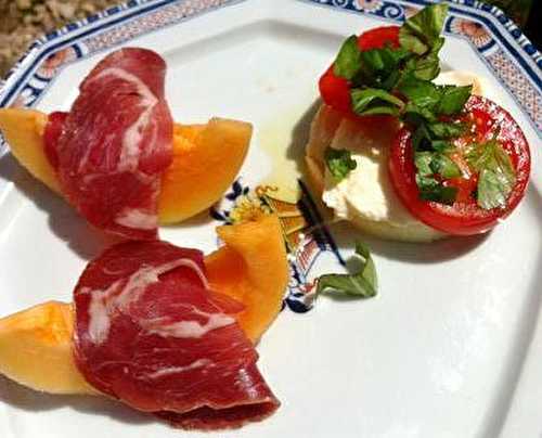 Assiette estivale Italienne – Melon – Coppa – Tomate et Mozzarella
