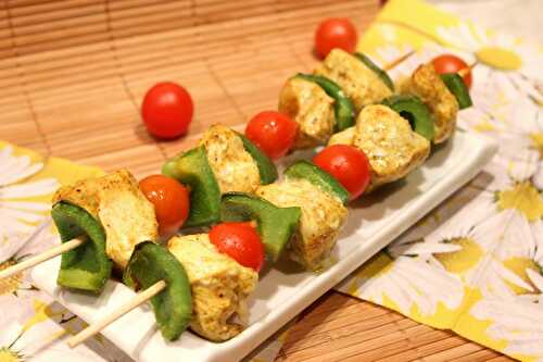 Brochettes de poulet au curry (au four)