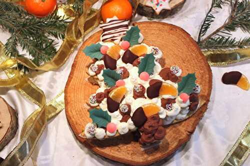 Sapin de Noël façon number cake à la clémentine et au chocolat