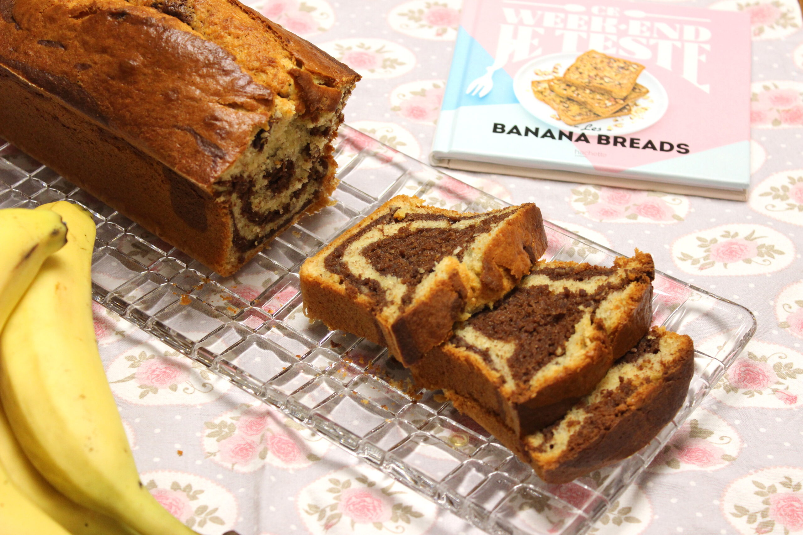 Banana bread marbré vanille-chocolat