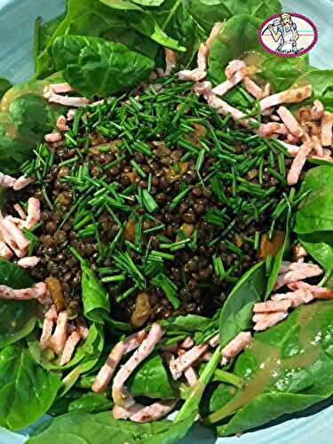 Salade de lentilles et pousses d’épinard