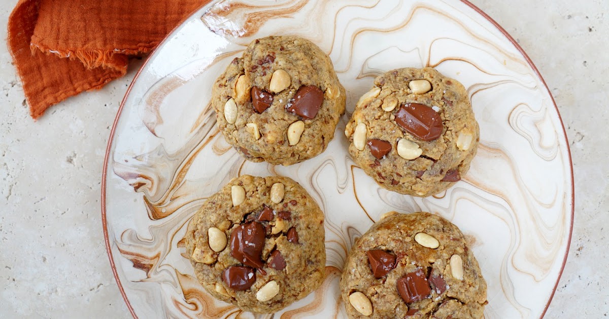 Cookies cacahuètes et chocolat au lait ( goûter, dessert)