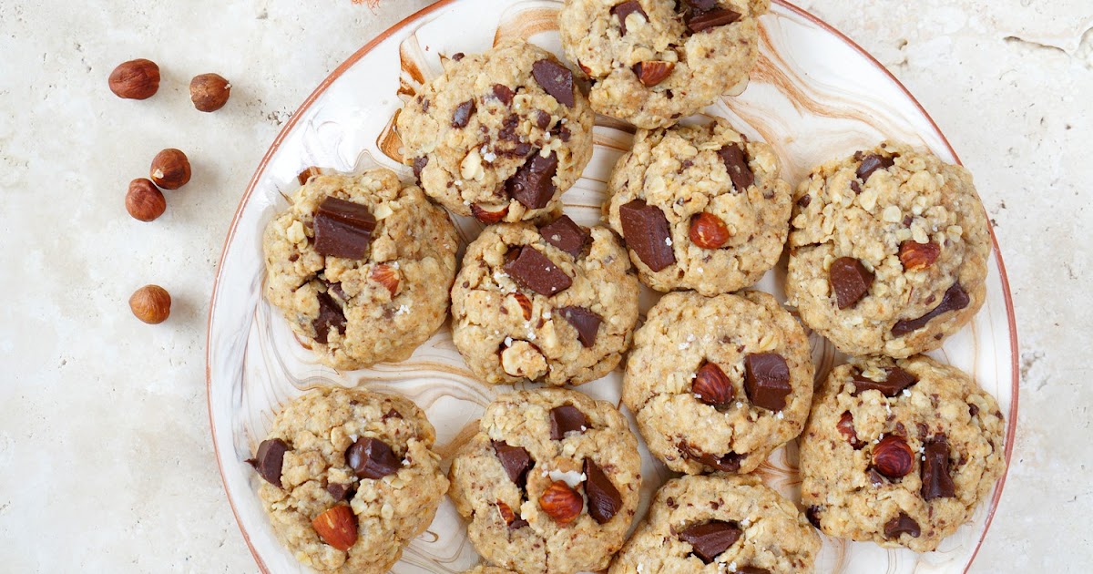 Cookies noisettes et chocolat (goûter, dessert, vegan)