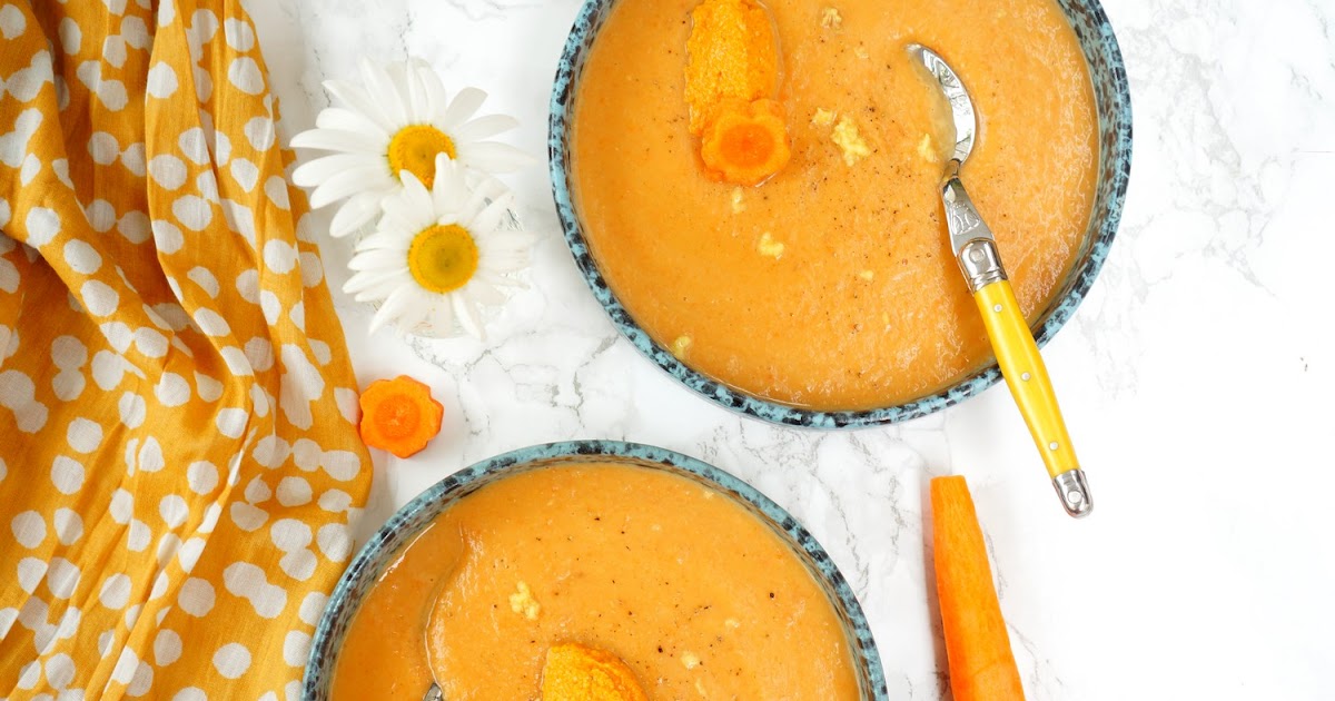 Velouté carottes, lentilles corail, gingembre (soupe, vegan, sans gluten)