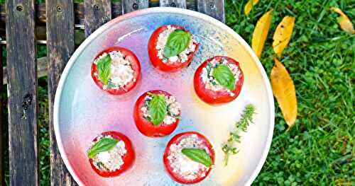 Tomates farcies millet, feta, basilic (amap, veggie, sans gluten)