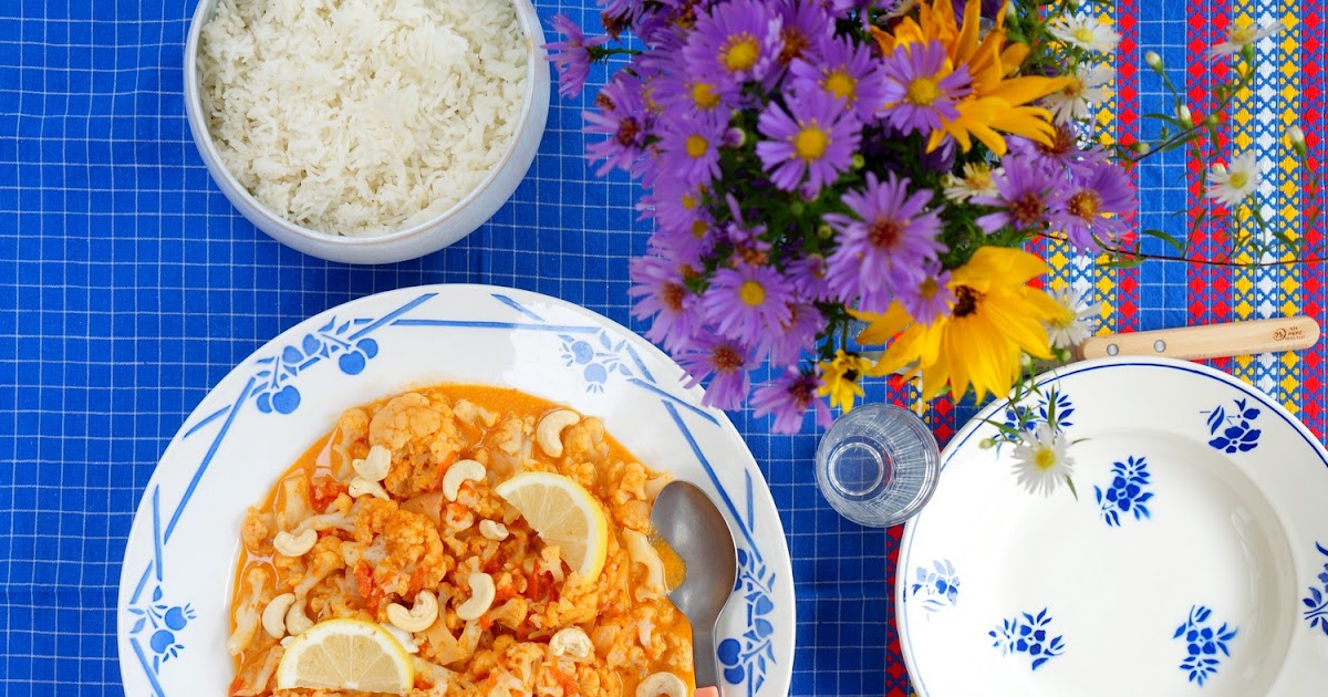 Chou au fleur à l'indienne (vegan, sans gluten, amap)