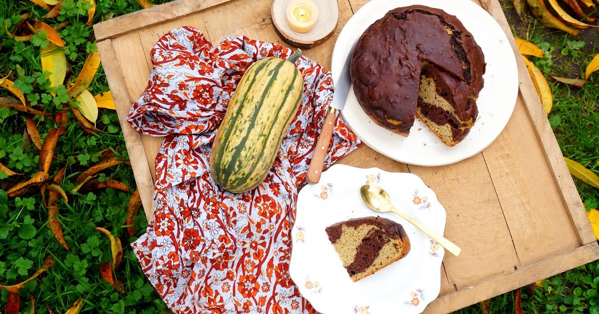 Gâteau marbré courge-cacao (dessert, goûter, amap, sans lactose)