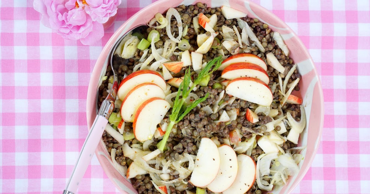 Salade lentilles, fenouil, pommes, moutarde (amap, sans gluten, salade)