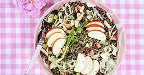 Salade lentilles, fenouil, pommes, moutarde (amap, sans gluten, salade)