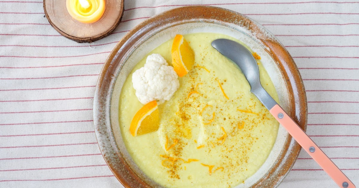 Velouté chou fleur, coco, orange (amap, vegan, soupe)