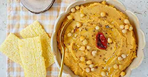 Houmous patates douces, pois chiches, tomates séchées (amap, vegan, sans gluten)