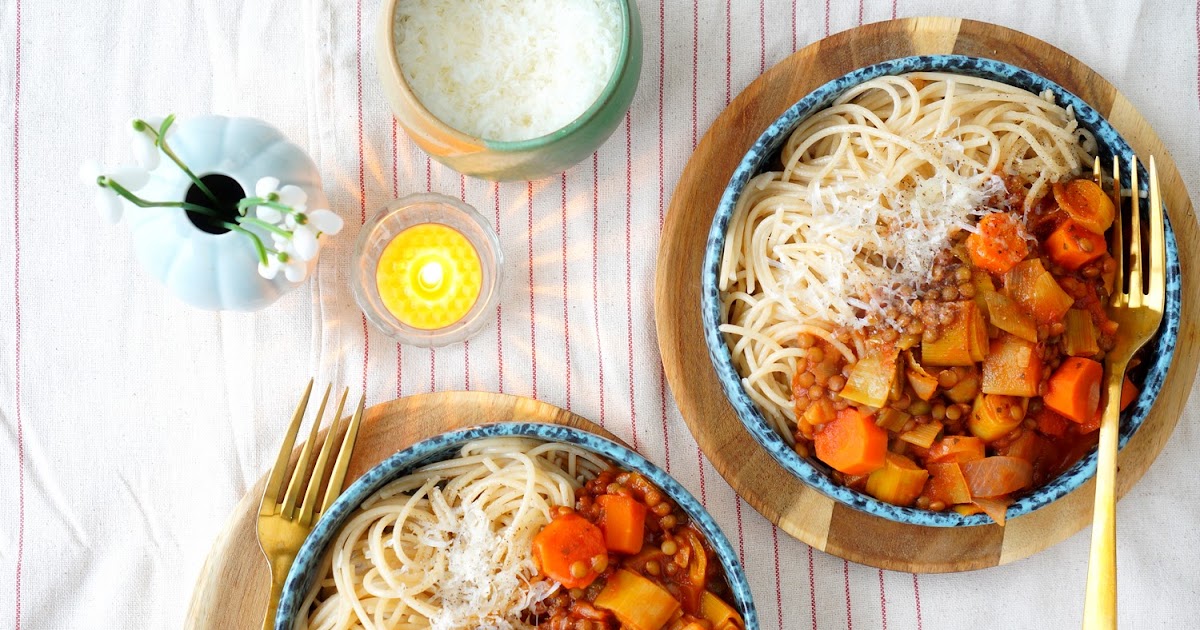 Spaghetti, veggie bolo aux légumes d'hiver