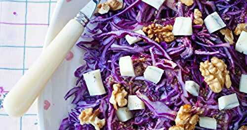Salade de chou rouge, tomme marbrée, noix (salade, veggie)