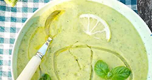 Soupe courgettes, basilic, citron (soupe, amap, vegan)