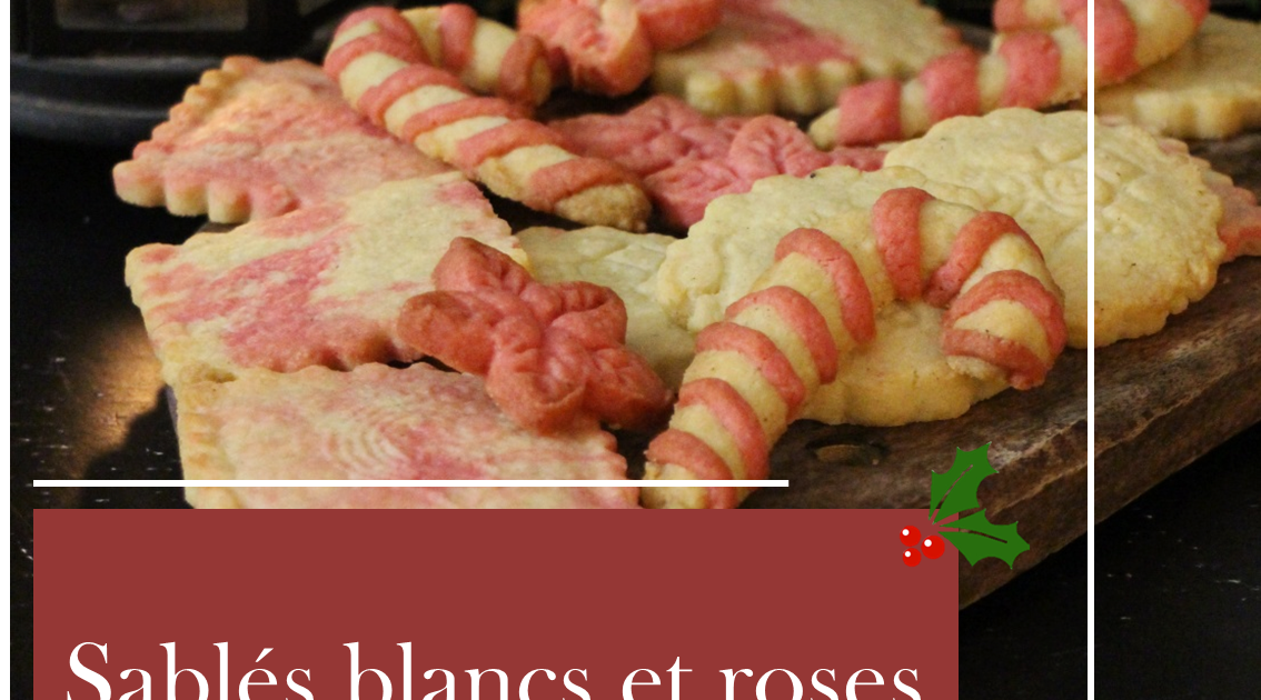 Sablés blancs et roses façon sucre d'orge pour égayer noël