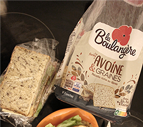 Sandwich maison gourmand au jambon, fromage et pain de mie Avoine & Graines La Boulangère