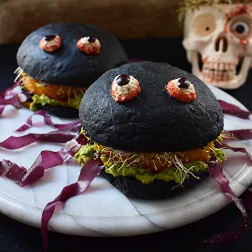 Burgers - araignées d'Halloween (végétalien, vegan) ?