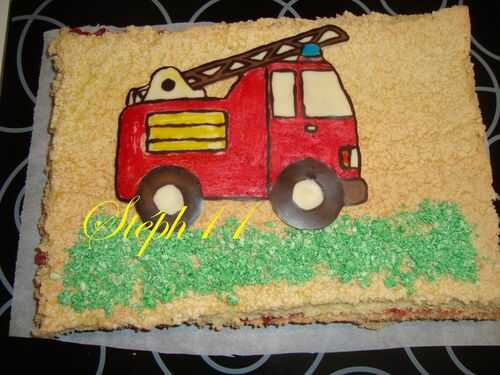 Gâteau de savoie Camion de pompier