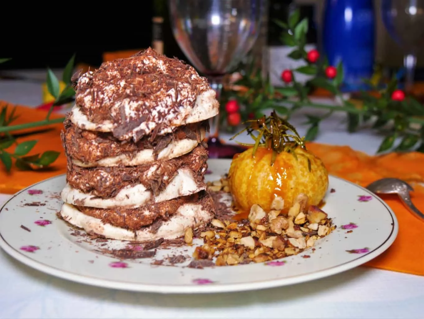 Merveilleux au chocolat, clémentine au romarin