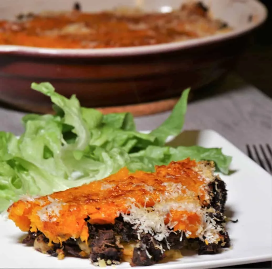 Parmentier de courge butternut au boudin noir