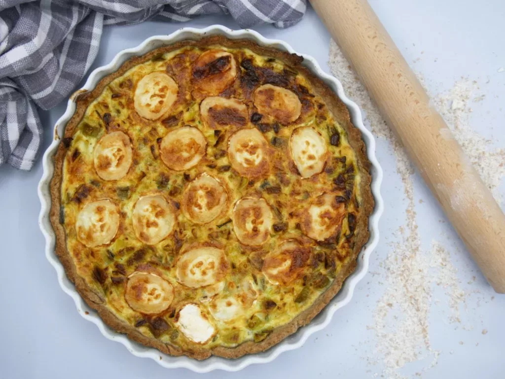 Tarte au chèvre et aux poireaux