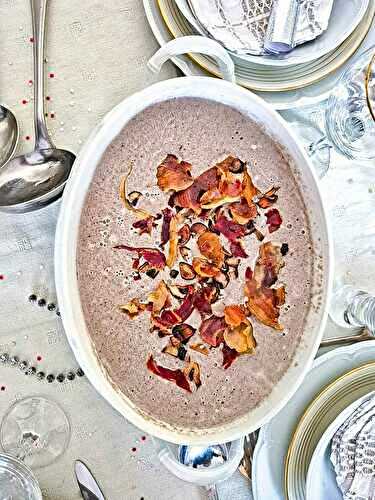 Crème de champignons au bacon croustillant