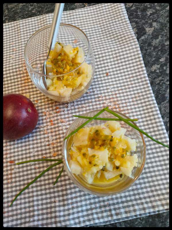 Tartare de Saint-Jacques aux fruits de la passion