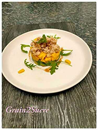 Timbale de crabe, avocat et mangue