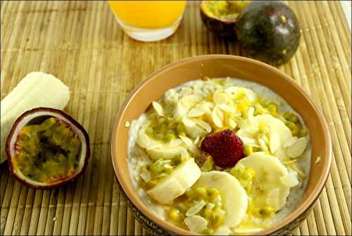Porridge à la banane et fruit de la passion