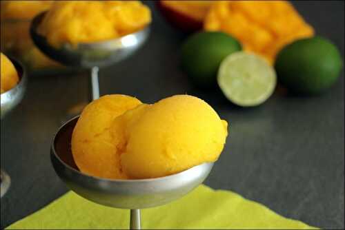 Sorbet à la mangue et citron vert