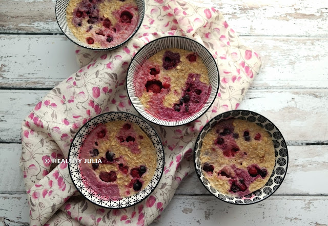 BOWL CAKES AUX FLOCONS D’AVOINE ET FRUITS ROUGES (WEIGHT WATCHERS)