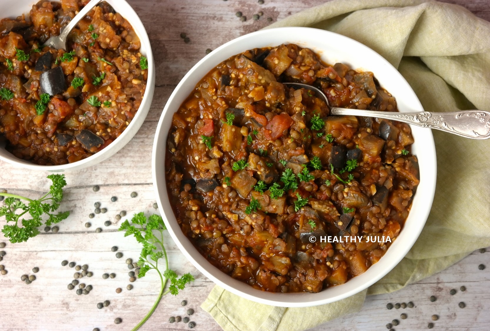 RAGOÛT D'AUBERGINES AUX LENTILLES #VEGAN