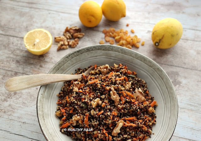 SALADE DE QUINOA, CAROTTE ET FRUITS SECS #VEGAN