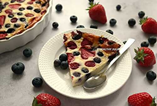 FLAN VANILLÉ AU YAOURT ET FRUITS ROUGES (SANS GLUTEN)