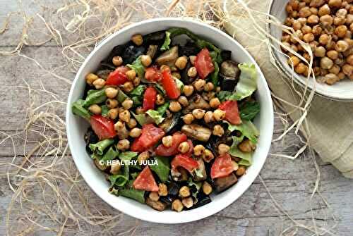 SALADE D'AUBERGINES ET POIS CHICHES RÔTIS #VEGAN