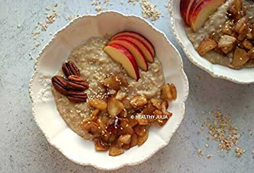 PORRIDGE AVOINE ET POMMES CARAMÉLISÉES #VEGAN